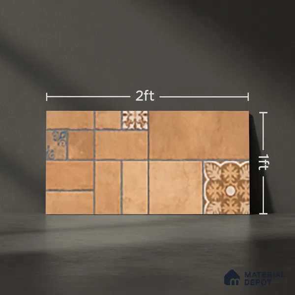 Stone Look Floor Tile TL 10380 K Aspire Oro 2 ft x 1 ft Matte Finish Vitrified Tile - 12 mm | Suitable For living Room, Bedroom, Bathroom