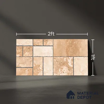 Stone Look Floor Tile TL 10380 Aspire Beige 2 ft x 1 ft Matte Finish Vitrified Tile - 12 mm | Suitable For living Room, Bedroom, Bathroom