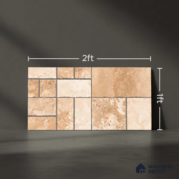 Stone Look Floor Tile TL 10380 Aspire Beige 2 ft x 1 ft Matte Finish Vitrified Tile - 12 mm | Suitable For living Room, Bedroom, Bathroom