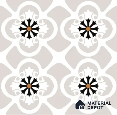 Floor & Wall Tile TL 07967 Fileto Grey 2 ft x 2 ft Vitrified Matte Finish - 9 mm | Suitable for Living Room & Bedroom | Please Expect a Slight Variation of Pattern