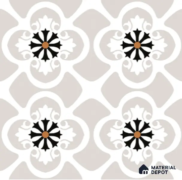 Floor & Wall Tile TL 07967 Fileto Grey 2 ft x 2 ft Vitrified Matte Finish - 9 mm | Suitable for Living Room & Bedroom | Please Expect a Slight Variation of Pattern