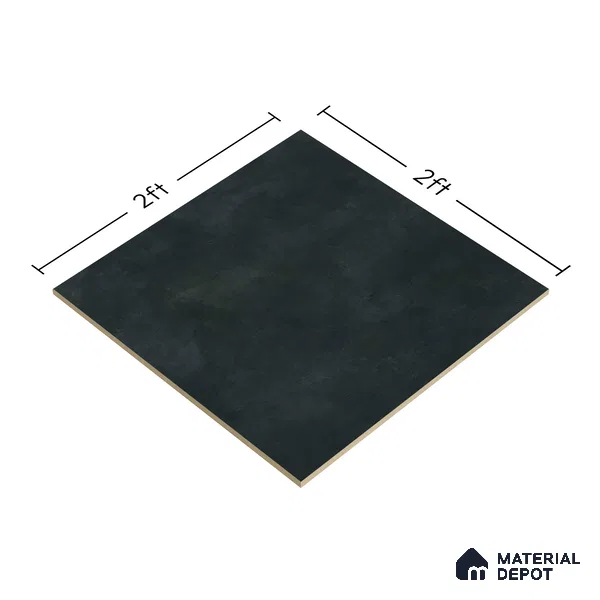 Floor & Wall Tile TL 07966 Emerald Nero 2 ft x 2 ft Vitrified Matte Finish - 9 mm | Suitable for Living Room & Bedroom