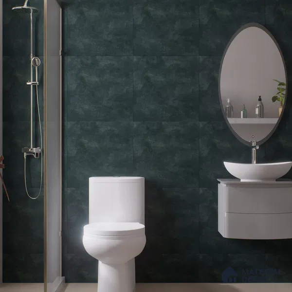 Floor & Wall Tile TL 07966 Emerald Nero 2 ft x 2 ft Vitrified Matte Finish - 9 mm | Suitable for Living Room & Bedroom