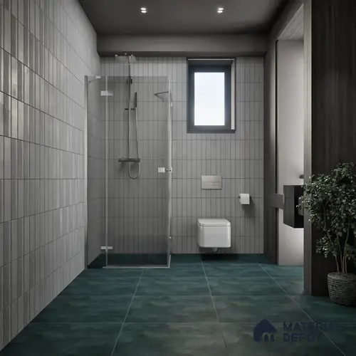 Cement Floor & Wall Tile TL 07966 Emerald Nero 2 ft x 2 ft Vitrified Matte Finish - 9 mm | Suitable for Living Room & Bedroom