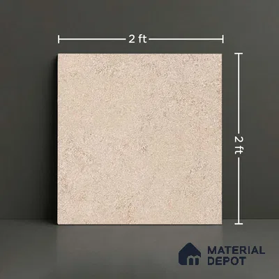 Stone Floor Tile TL 07666 B Prime Rialto Beige 2 ft x 2 ft Punch Finish Vitrified Fullbody  Tile - 16 mm | Suitable for Living Room, Bedroom & Bathroom (Sample)