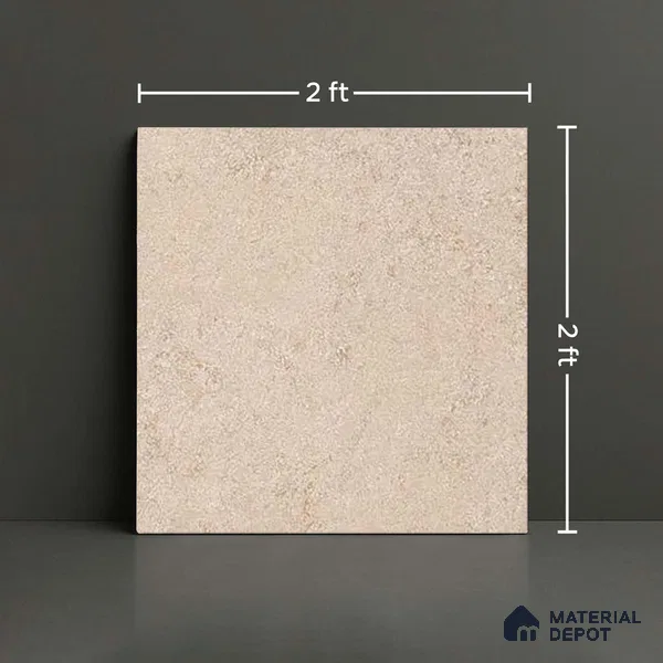 Stone Floor Tile TL 07666 B Prime Rialto Beige 2 ft x 2 ft Punch Finish Vitrified Fullbody  Tile - 16 mm | Suitable for Living Room, Bedroom & Bathroom (Sample)
