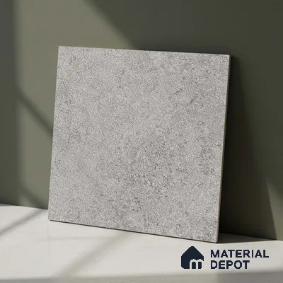 Stone Floor Tile TL 07666 C Prime Rialto Grey 2 ft x 2 ft Punch Finish Anti Skid Outdoor Parking Vitrified Fullbody Tile - 16 mm | Suitable for Bathroom, Corridor, High Traffic Areas