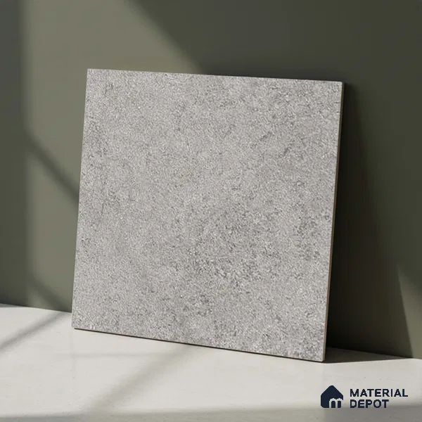 Stone Floor Tile TL 07666 C Prime Rialto Grey 2 ft x 2 ft Punch Finish Anti Skid Outdoor Parking Vitrified Fullbody Tile - 16 mm | Suitable for Bathroom, Corridor, High Traffic Areas