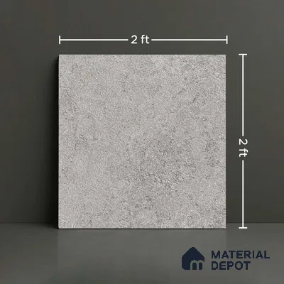 Stone Floor Tile TL 07666 C Prime Rialto Grey 2 ft x 2 ft Punch Finish Anti Skid Outdoor Parking Vitrified Fullbody Tile - 16 mm | Suitable for Bathroom, Corridor, High Traffic Areas