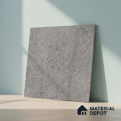 Stone Floor Tile TL 07666 D Prime Rialto Graphite 2 ft x 2 ft Punch Finish Anti Skid Outdoor Parking Vitrified Fullbody Tile - 16 mm | Suitable for Bathroom, Corridor, High Traffic Areas