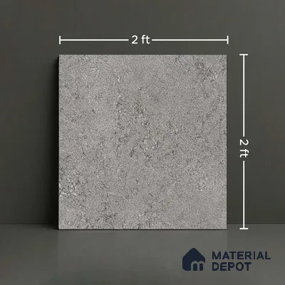 Stone Floor Tile TL 07666 D Prime Rialto Graphite 2 ft x 2 ft Punch Finish Anti Skid Outdoor Parking Vitrified Fullbody Tile - 16 mm | Suitable for Bathroom, Corridor, High Traffic Areas