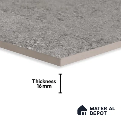 Stone Floor Tile TL 07666 D Prime Rialto Graphite 2 ft x 2 ft Punch Finish Anti Skid Outdoor Parking Vitrified Fullbody Tile - 16 mm | Suitable for Bathroom, Corridor, High Traffic Areas