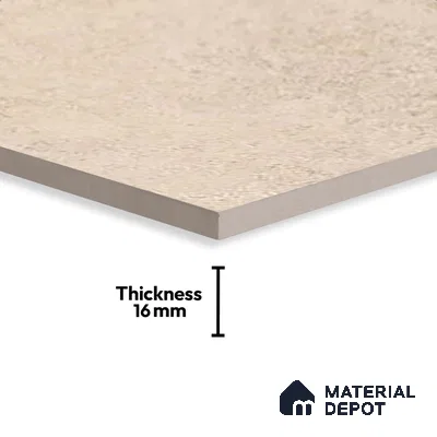 Stone Floor Tile TL 07666 Prime Rialto Crema 2 ft x 2 ft Punch Finish Anti Skid Outdoor Parking Vitrified Fullbody Tile - 16 mm | Suitable for Bathroom, Corridor, High Traffic Areas