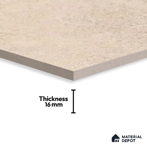Stone Floor Tile TL 07666 Prime Rialto Crema 2 ft x 2 ft Punch Finish Anti Skid Outdoor Parking Vitrified Fullbody Tile - 16 mm | Suitable for Bathroom, Corridor, High Traffic Areas