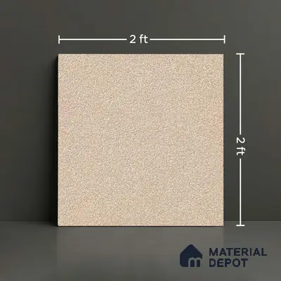Stone Floor Tile TL 07645 B Prime Earthstone Beige 2 ft x 2 ft Punch Finish Vitrified Fullbody  Tile - 16 mm | Suitable for Living Room, Bedroom & Bathroom