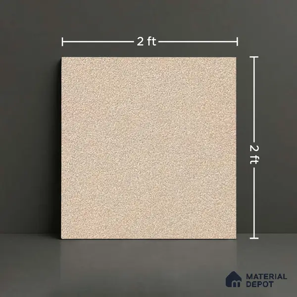 Stone Floor Tile TL 07645 B Prime Earthstone Beige 2 ft x 2 ft Punch Finish Vitrified Fullbody  Tile - 16 mm | Suitable for Living Room, Bedroom & Bathroom