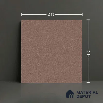 Stone Floor Tile TL 07645 C Earthstone Brown 2 ft x 2 ft Punch Finish Anti Skid Outdoor Parking Vitrified Fullbody Tile - 16 mm | Suitable for Bathroom, Corridor, High Traffic Areas