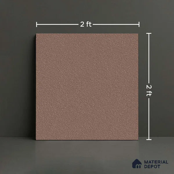 Stone Floor Tile TL 07645 C Earthstone Brown 2 ft x 2 ft Punch Finish Anti Skid Outdoor Parking Vitrified Fullbody Tile - 16 mm | Suitable for Bathroom, Corridor, High Traffic Areas