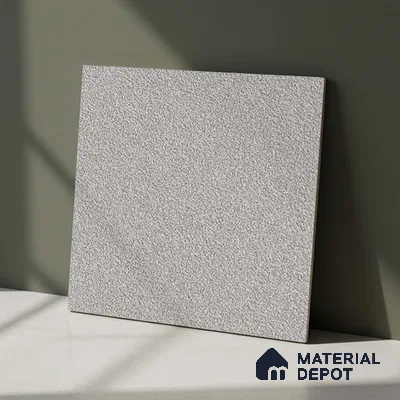 Stone Floor Tile TL 07645 D Earthstone Light Grey 2 ft x 2 ft Punch Finish Anti Skid Outdoor Parking Vitrified Fullbody Tile - 16 mm | Suitable for Bathroom, Corridor, High Traffic Areas