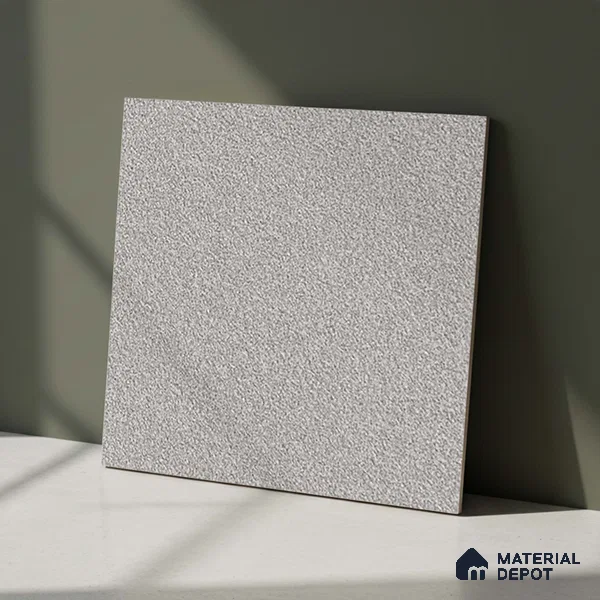 Stone Floor Tile TL 07645 D Earthstone Light Grey 2 ft x 2 ft Punch Finish Anti Skid Outdoor Parking Vitrified Fullbody Tile - 16 mm | Suitable for Bathroom, Corridor, High Traffic Areas