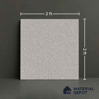 Stone Floor Tile TL 07645 D Earthstone Light Grey 2 ft x 2 ft Punch Finish Anti Skid Outdoor Parking Vitrified Fullbody Tile - 16 mm | Suitable for Bathroom, Corridor, High Traffic Areas