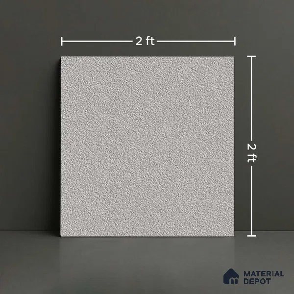Stone Floor Tile TL 07645 D Earthstone Light Grey 2 ft x 2 ft Punch Finish Anti Skid Outdoor Parking Vitrified Fullbody Tile - 16 mm | Suitable for Bathroom, Corridor, High Traffic Areas