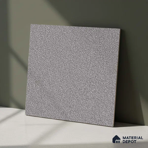 Stone Floor Tile TL 07645 E Earthstone Dark Grey 2 ft x 2 ft Punch Finish Anti Skid Outdoor Parking Vitrified Fullbody Tile - 16 mm | Suitable for Bathroom, Corridor, High Traffic Areas