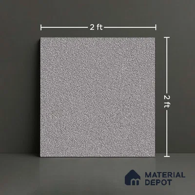 Stone Floor Tile TL 07645 E Earthstone Dark Grey 2 ft x 2 ft Punch Finish Anti Skid Outdoor Parking Vitrified Fullbody Tile - 16 mm | Suitable for Bathroom, Corridor, High Traffic Areas