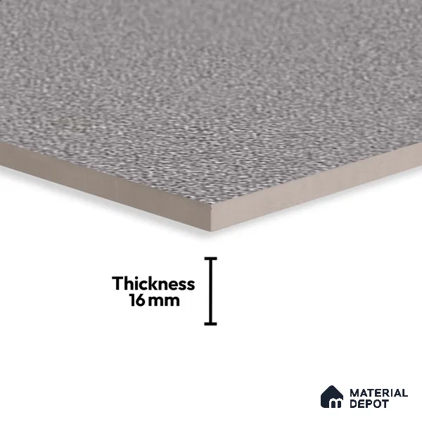 Stone Floor Tile TL 07645 E Earthstone Dark Grey 2 ft x 2 ft Punch Finish Anti Skid Outdoor Parking Vitrified Fullbody Tile - 16 mm | Suitable for Bathroom, Corridor, High Traffic Areas