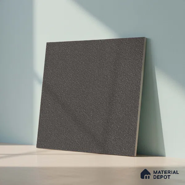 Stone Floor Tile TL 07645 F Earthstone Antracita 2 ft x 2 ft Punch Finish Anti Skid Outdoor Parking Vitrified Fullbody Tile - 16 mm | Suitable for Bathroom, Corridor, High Traffic Areas