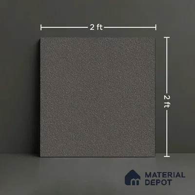 Stone Floor Tile TL 07645 F Earthstone Antracita 2 ft x 2 ft Punch Finish Anti Skid Outdoor Parking Vitrified Fullbody Tile - 16 mm | Suitable for Bathroom, Corridor, High Traffic Areas