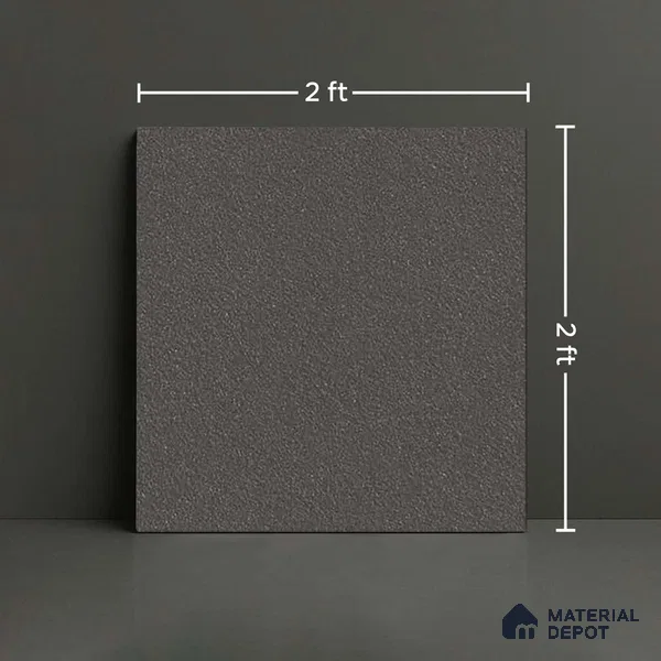 Stone Floor Tile TL 07645 F Earthstone Antracita 2 ft x 2 ft Punch Finish Anti Skid Outdoor Parking Vitrified Fullbody Tile - 16 mm | Suitable for Bathroom, Corridor, High Traffic Areas