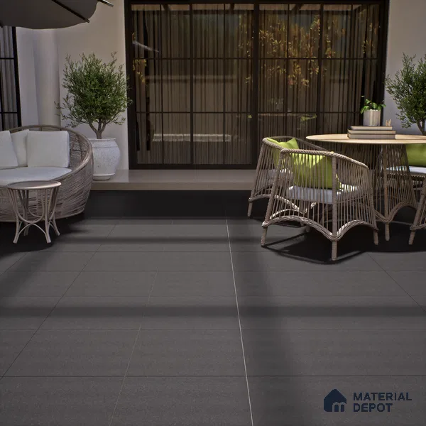 Stone Floor Tile TL 07583 D Fine Stone Antracita 2 ft x 2 ft Matte Finish Vitrified Tile - 9 mm  | Suitable For Bathroom, Terrace & Balcony