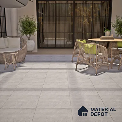 Silver Stone Floor Tile TL 07582 B  Rock Aster Bianco 2 ft x 2 ft Vitrified Matte Finish - 12 mm