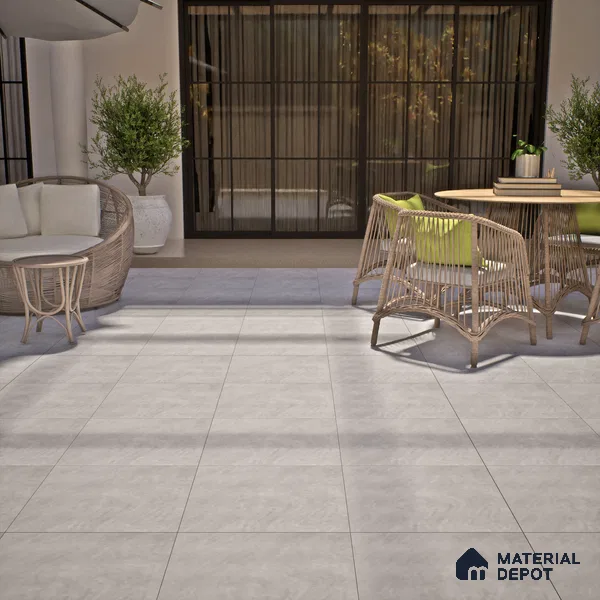 Silver Stone Floor Tile TL 07582 B Rock Aster Bianco 2 ft x 2 ft Vitrified Matte Finish - 12 mm