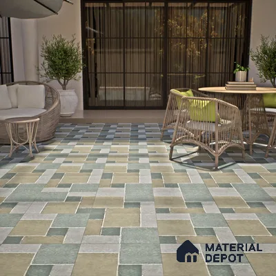 Stone Floor Tile TL 07605 D Madox Cement 2 ft x 2 ft Matte Finish Anti Skid Vitrified Tile - 12 mm | Suitable for Balcony, Terrace & Coutyard