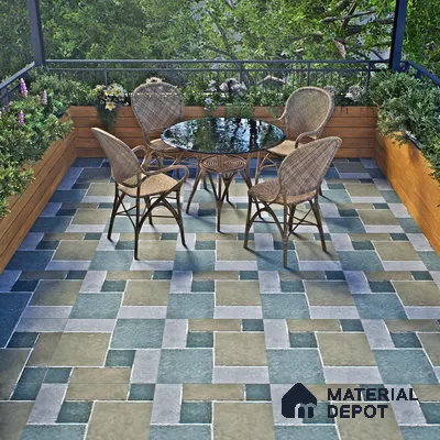 Stone Floor Tile TL 07605 D Madox Cement 2 ft x 2 ft Matte Finish Anti Skid Vitrified Tile - 12 mm | Suitable for Balcony, Terrace & Coutyard