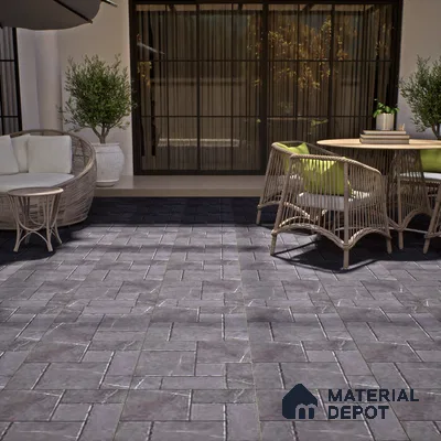 Grey Stone Floor Tile TL 07605  Madox Dark Grey 2 ft x 2 ft Vitrified Matte Finish - 12 mm (Sample)