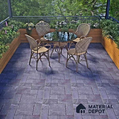 Grey Stone Floor Tile TL 07605  Madox Dark Grey 2 ft x 2 ft Vitrified Matte Finish - 12 mm (Sample)
