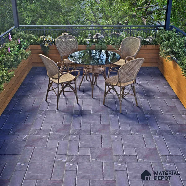 Grey Stone Floor Tile TL 07605  Madox Dark Grey 2 ft x 2 ft Vitrified Matte Finish - 12 mm (Sample)