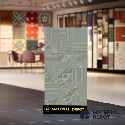 Green Punch Wall Tile TL 07428 B Prestige Royal Triad Elemento Kota 4 ft x 2 ft Vitrified Matte Finish - 9 mm |  Suitable for Living Room, Bedroom, Bathroom