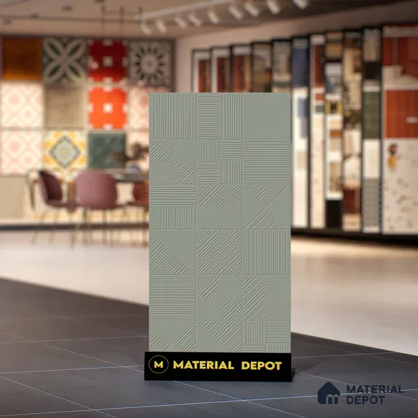 Green Punch Wall Tile TL 07428 B Prestige Royal Triad Elemento Kota 4 ft x 2 ft Vitrified Matte Finish - 9 mm |  Suitable for Living Room, Bedroom, Bathroom