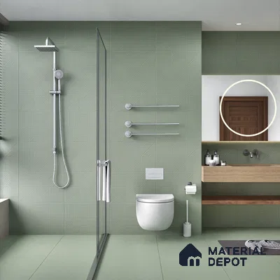 Green Punch Wall Tile TL 07428 B Prestige Royal Triad Elemento Kota 4 ft x 2 ft Vitrified Matte Finish - 9 mm |  Suitable for Living Room, Bedroom, Bathroom