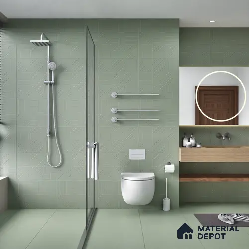 Green Punch Wall Tile TL 07428 B Prestige Royal Triad Elemento Kota 4 ft x 2 ft Vitrified Matte Finish - 9 mm |  Suitable for Living Room, Bedroom, Bathroom