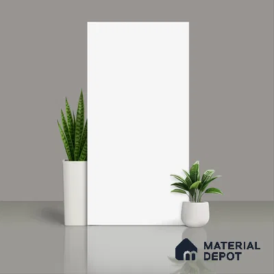 White Plain Floor & Wall Tile TL 07428 C  Royal Elemento Bianco 4 ft x 2 ft Full Body Vitrified Matte Finish - 9 mm |  Suitable for Living Room, Bedroom, Bathroom