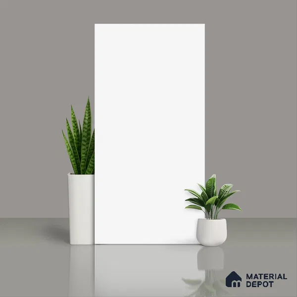 White Plain Floor & Wall Tile TL 07428 C Royal Elemento Bianco 4 ft x 2 ft Full Body Vitrified Matte Finish - 9 mm | Suitable for Living Room, Bedroom, Bathroom