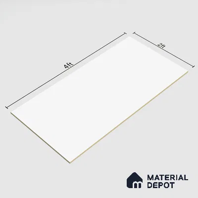 White Plain Floor & Wall Tile TL 07428 C  Royal Elemento Bianco 4 ft x 2 ft Full Body Vitrified Matte Finish - 9 mm |  Suitable for Living Room, Bedroom, Bathroom