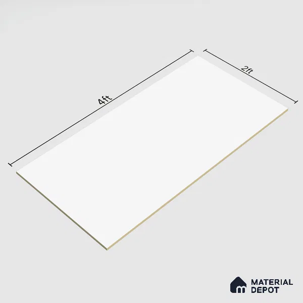 White Plain Floor & Wall Tile TL 07428 C Royal Elemento Bianco 4 ft x 2 ft Full Body Vitrified Matte Finish - 9 mm | Suitable for Living Room, Bedroom, Bathroom