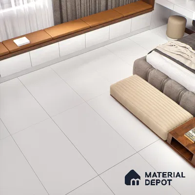 White Plain Floor & Wall Tile TL 07428 C  Royal Elemento Bianco 4 ft x 2 ft Full Body Vitrified Matte Finish - 9 mm |  Suitable for Living Room, Bedroom, Bathroom