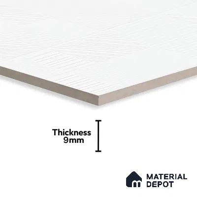 White Plain Wall & Floor Tile TL 07428 D  Royal Triad Elemento Bianco 4 ft x 2 ft Vitrified Matte Finish - 9 mm |  Suitable for Living Room, Bedroom, Bathroom (Sample)